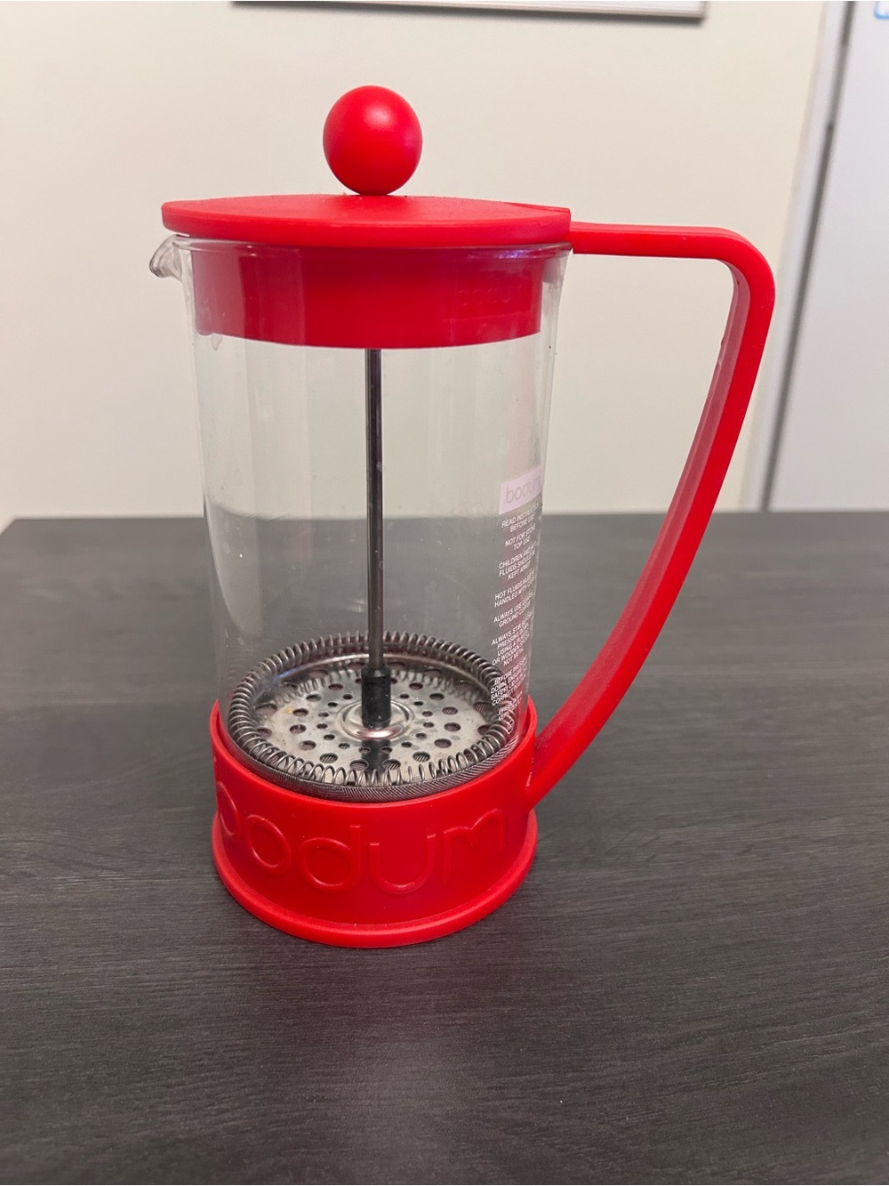 Bodum Red Plastic-Framed French Press Coffee Maker
